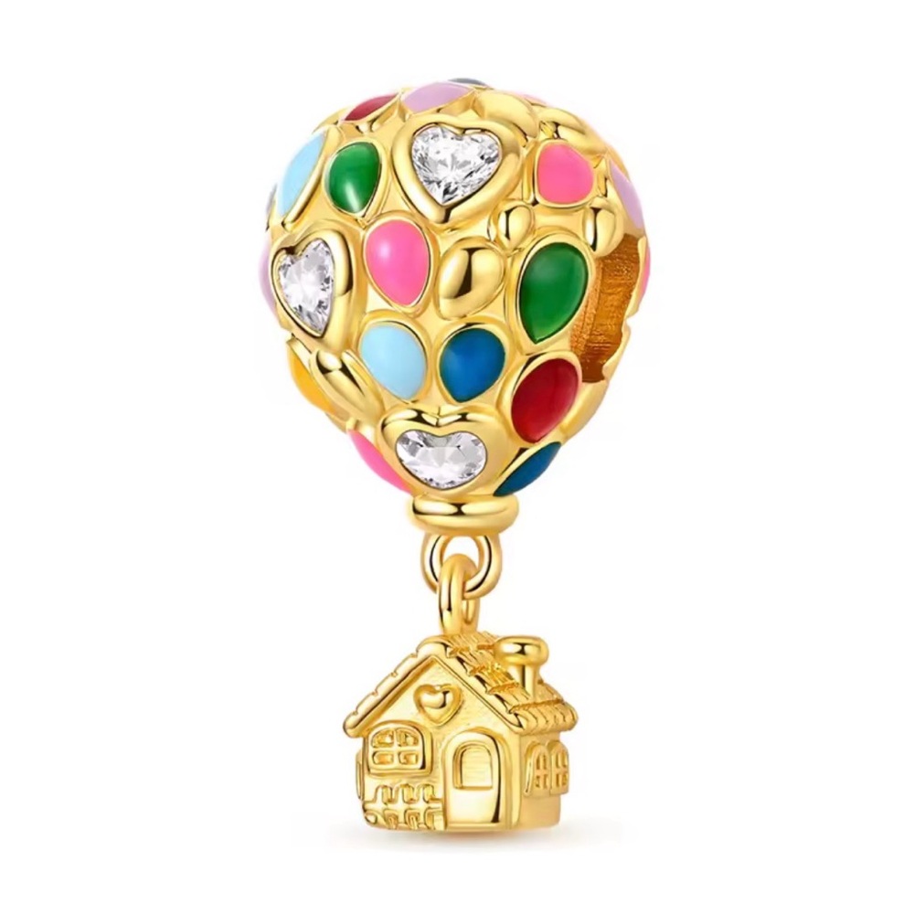 New Gold UP balloon house pandora style charm